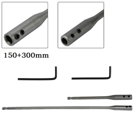 

BCLONG 2pcs/set Drill Bit Extension Bar 150mm 300mm Hex Shank Extender Wrench Kit Tool