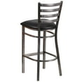 thumbnail image 6 of Flash Furniture HERCULES Series Silver Antique Finish with Clear Coat Ladder Back Metal Restaurant Barstool - Black Vinyl Seat, 6 of 12