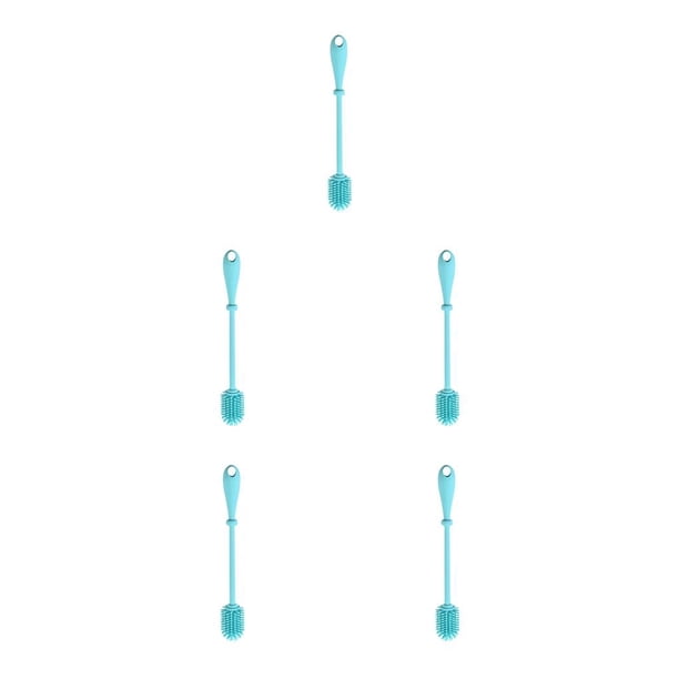 Matsuzay Herramienta de de cepillo de silicona de mango largo para biberón Recipiente de boca estrecha y profunda, Azul, S Type2 NO2
