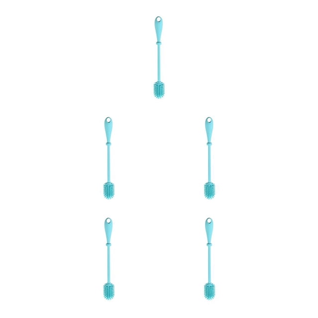 Cateissary Herramienta de de cepillo de silicona de mango largo para biberón Recipiente de boca estrecha y profunda, Azul, S Type2 NO2