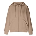 thumbnail image 3 of iHPH7 Waffle Knit Tops for Women Athletic Jacket Women Zip Up Hoodie Women Going Out Jackets for Women Hooded Jacket Women Fall Outfits Women's Outerwear Khaki XXL, 3 of 9