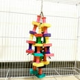 thumbnail image 5 of Bird Parrot Block Toys Multicolored Natural Wooden Blocks Toys String Chewing Toy Medium Parrots and Birds, 5 of 6