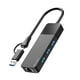 thumbnail image 1 of Hub adaptador USB C a Ethernet ALL-LUCKY 4 en 1 con 3 puertos USB 3.0, 1 of 8