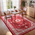 thumbnail image 4 of Ultrug Vintage Rugs Soft Accent Area Rug Retro Distressed Medallion Carpet for Bedroom Living Room Home Decor,5'x8',Red, 4 of 7