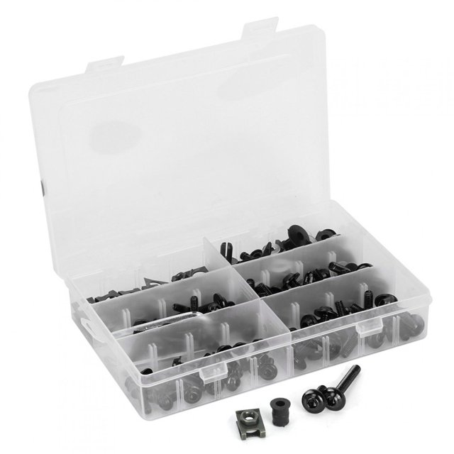 Kit de Pernos de Carenado 173PCS M5 M6 Kit de Pernos de Carenado de Motocicleta Parabrisas Carrocería Arandelas de Montaje Tornillos Tuercas Hardwares Moto ANGGREK Otros