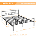 thumbnail image 4 of Yaheetech Metal Bed Frame with Headboard & Footboard,Queen Size, Black, 4 of 10
