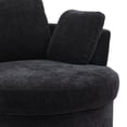 thumbnail image 7 of 42" Swivel Sofa Chair with 3 Pillows, 360 Degree Swiveling Round Sofa Accent Upholstered Barrel Chair with Armrest and Backrest for Living Room Bedroom, Easy Assembly, Black, 7 of 7