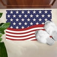 thumbnail image 2 of Independence Day Patriotic Star Welcome Doormat 24x16 Inch Polyester Indoor Outdoor Floor Rug with Non-Slip Rubber Backing Perfect for Memorial Day & 4th of July Decorations,Entrance, Home Décor, 2 of 7