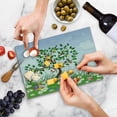thumbnail image 5 of Nature Cutting Board, Cartoon Landscape Forest Garden Cherry Tree and Colorful Spring Flowers Butterflies, Decorative Tempered Glass Cutting and Serving Board, Small Size, Multicolor, by Ambesonne, 5 of 5