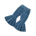 thumbnail image 5 of Franhais Newborn Baby Girls Flare Pants, Toddler Velvet Casual Elastic Waist Long Trousers, 5 of 6