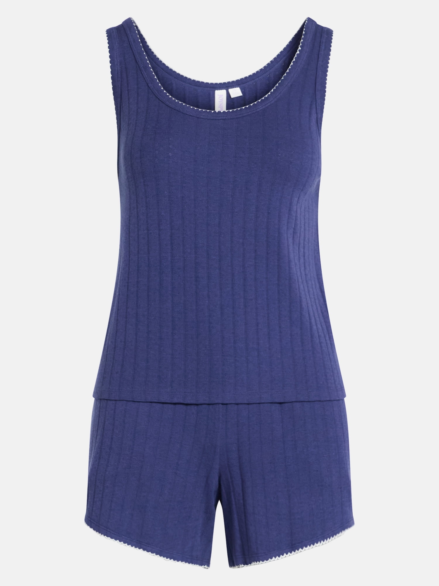 Joyspun Women’s Pointelle Knit Tank Top and Shorts Pajama Set, 2-Piece, Sizes XS-3X