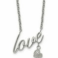 thumbnail image 1 of Stainless Steel Polished And Textured Love 16.5In With 4In Ext Necklace Made In China -Jewelry By Sweet Pea, 1 of 8