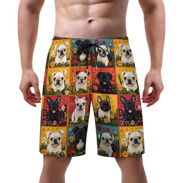 NICKSUN Men's Swim Trunks, Cute Print Quick Dry Summer Board Beach Shorts with Mesh Lining and Pockets