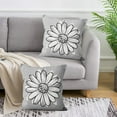 thumbnail image 4 of Gray Daisy Pillow Covers 16x16 Set of 2, White and Gray Outdoor Throw Pillow Covers Spring Summer Floral Pillowcase Accent Home Decorations Cushion Case for Living Room Bedroom, 4 of 6