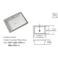 thumbnail image 5 of 18"x12" White Ceramic Rectangular Undermount with Overflow, 5 of 7