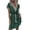 Green-L, variant on Casual Short Sleeve V Neck Lace Trim A Line Swing Dress Loose Fit Drawstring Tie Waist Flared Beach Dresses for Women