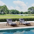 thumbnail image 3 of Outdoor Chaise Lounge Set of 2 Rattan Patio Folding Chaise Lounge Adjustable 5 Position Back Patio Pool Lounge Chair with Cushion Pillow for Poolside Backyard Deck Porch Blue, 3 of 7