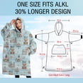 thumbnail image 4 of Oversized Wearable Blanket Hoodie,Blue Highland Cow Lighthouse Beach Pattern Sherpa Blanket Hoodie with Super Pockets,Super Warm Fuzzy Pullover for Women & Men, 4 of 6