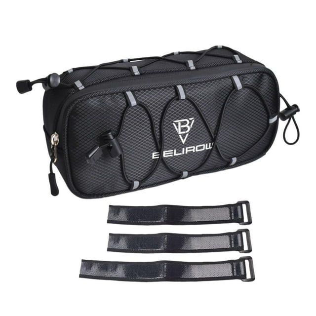 Bolsa para manillar de bicicleta, bolsa delantera plegable para bicicleta, práctica para bicicleta de montaña y carretera, bolsa pequeña para cuadro Negro 2.1L