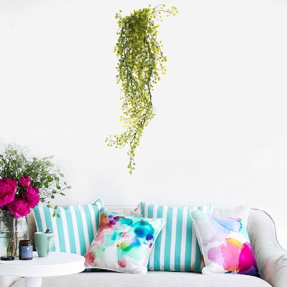 OULII Artificial Green Vine Plants with Realistic Fake Flowers for Indoor and Outdoor Home and Garden Decoration