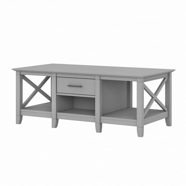 bush furniture key west coffee table with storage washed gray