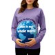 thumbnail image 2 of RKSTN Funny Maternity Sweatshirt for Women Plus Size Crewneck Pregnancy Graphic Print Sweatshirt Womens Casual Oversized Round Neck This is Not a Baby, This is My Whole World Print Sweatshirt, 2 of 7