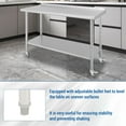 thumbnail image 3 of 60 In x24 In x35 In Rolling Stainless Steel Work Table with Backsplash and Wheels - Heavy Duty NSF Prep Table for Restaurant Home and Hotel, 3 of 7