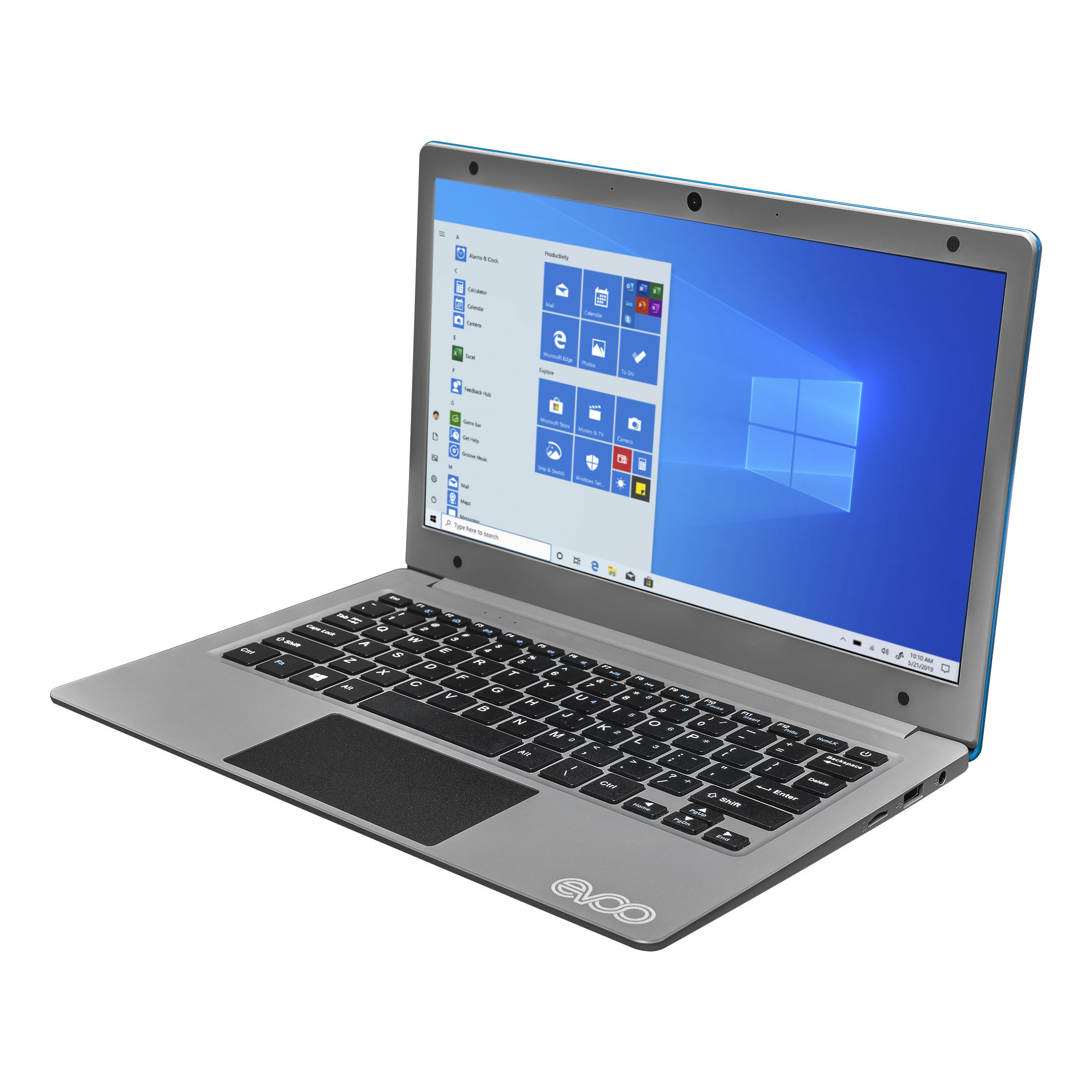 EVOO Notebook 11.6" Laptop, Intel Celeron N4000, 4GB RAM, 64GB HD, Windows 10 Home, Blue - image 5 of 5