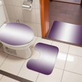 thumbnail image 4 of Dark Purple Ombre Bath Mat 3 Piece Bathroom Rug Set, Purple White Gradient Modern Abstract Art Non Slip Bath Rug Contour Mat and Toilet Lid Cover, Absorbent Shower Mats Soft Bath Rugs and Mats Sets, 4 of 8