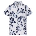 thumbnail image 1 of Camisa Hombre Camisa de hombre de manga corta cómoda y casual de moda de moda con impresión digital de solapa (White, L), 1 of 3