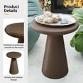thumbnail image 2 of UPHA 2-piece Outdoor Round Side Table,Patio Concrete Accent End Table for Garden, Deck, Living Room, Bedroom, Deep Brown, 2 of 10