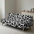 thumbnail image 6 of SCRAWLGOD Cow Print Black White Stretch Armless Futon Cover, Machine Washable Futon Couch Cover with Elastic Bottom, Dust Proof Sofa Cover, Soft Furniture Bed Protector, 6 of 7