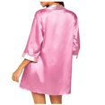 thumbnail image 3 of WTXUE Womens Pajamas | Robes Women Silk Long Sleeve Satin Robe with Belt Bathrobe | 1 Piece Hot Pink L, 3 of 9