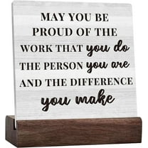 Inspirational Quote Office Desk Decor Cute Ceramic Table Sign Cubicle Accessories Rustic Shelf Home Decorations For Woman Coworker Gift