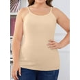 thumbnail image 4 of Charmo Plus Size Tank Tops for Womens Adjustable Strap Cotton Undershirt with Shelf Bra Casual Loose Camisole 1X-5X, 4 of 8