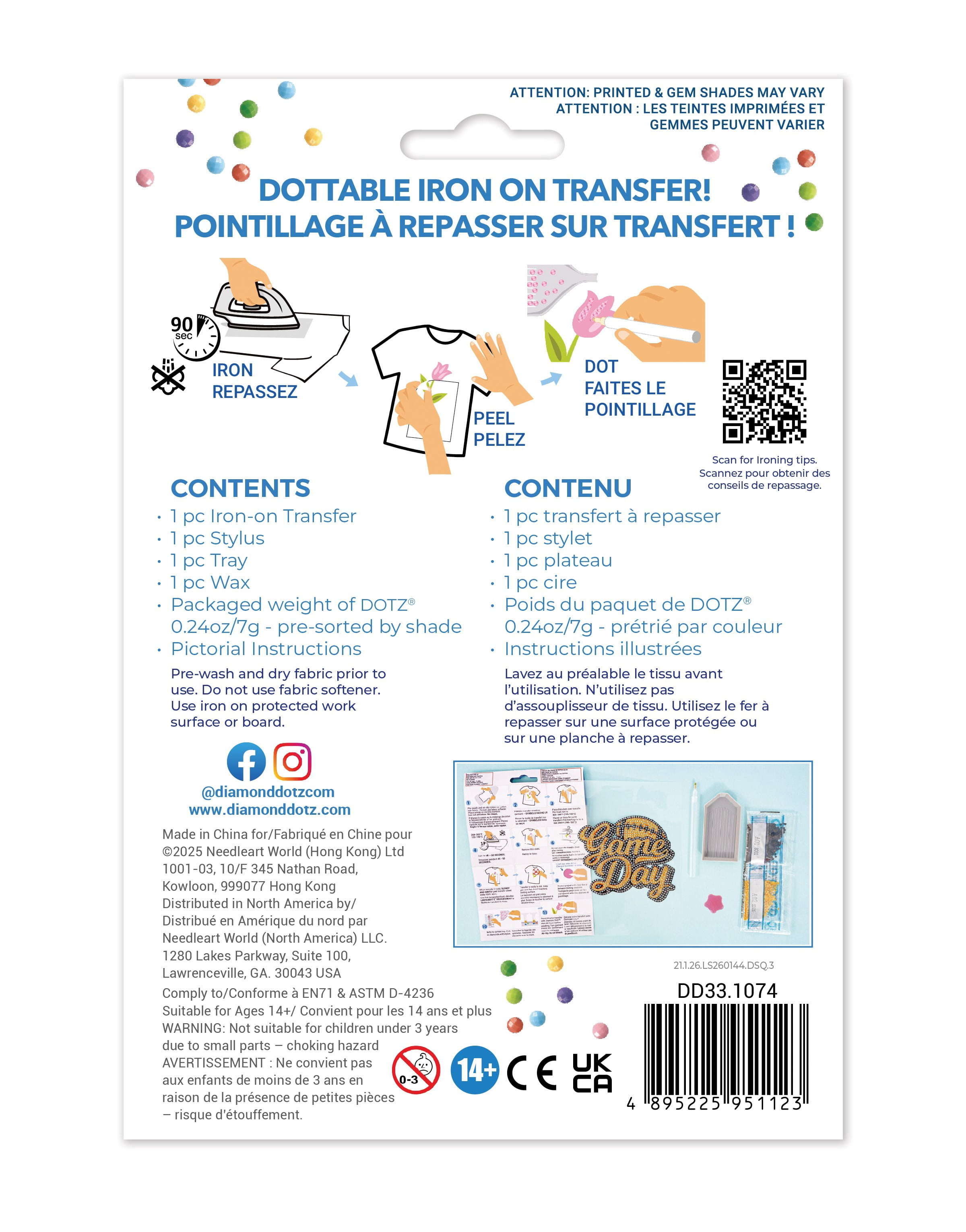 DIAMOND DOTZ® Game Day Iron-On 'N' Dot Transfer