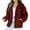 Red, variant on Women's Corduroy Jacket, Retro Fleece-Lined Coat, Fall Hayride & Leaf-Peeping , Corduroy Fleece Jacket, Retro Winter Coat, Warmth Layer Pink S