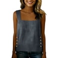 thumbnail image 6 of Qulqfy Cotton Linen Women's Blouses Solid Boat Neck Sleeveless Casual Loose Hollow Out Trendy Spring Summer Tops for Women 2026 L, 6 of 9