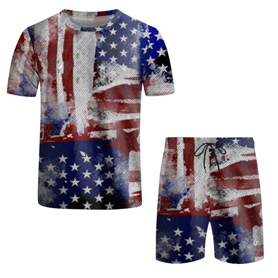 Vedolay Workout Short Sets For Men Men's Polo Shirt and Shorts Sets 2 Piece Casual Outfits Printed Suits,White L