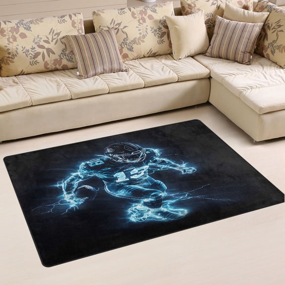 Ryvnso Cool Football Player Area Floor Mat Non-Slip Carpet Soft Rugs Doormats 31" x 20"
