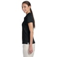 thumbnail image 3 of Adidas Women's 3-Stripe ClimaLite Solid Polo Shirt, Medium Black -, 3 of 3