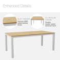 thumbnail image 5 of DuroGreen Park City 72" Rectangular 3-Pc Outdoor Dining Set, 1 Dining Table/2 Benches Made With All-Weather Tangent Sustainable Lumber, High End Patio Furniture, White with Natural Teak, 5 of 7