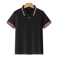 thumbnail image 5 of Oiangi Button Up Shirt for Boy Short Sleeve Lapel Shirt Comfy Dress School Uniform Black 2XL, 5 of 6