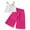 HotPink, variant on WOYY Toddler Girls Summer Outfits Eyelet Lightweight Camisole Pants Set, Sizes 3-4T