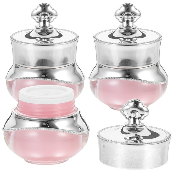Worgeous Pink Acrylic Travel Cream Jar with Lid Durable Refillable Cosmetic Container for Storage 5 Gram
