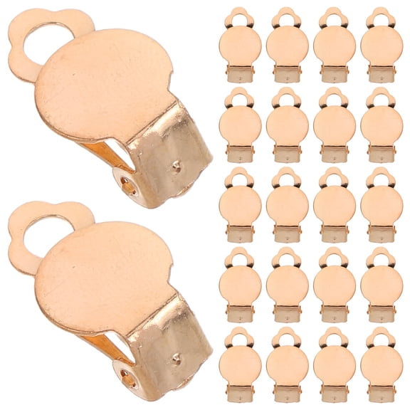 Masteelf 50pcs Non Pierced Ears Clip On Earring Backs Findings Diy Earring Making Supplies For Non Pierced Ears Flat Back Tray Earring Clips