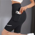 thumbnail image 2 of Pantalones cortos de motorista sin costuras con bolsillos para mujer, pantalones cortos de Yoga de gimnasio de cintura alta, levantamiento de glúteos, pantalones cortos elásticos para correr, pantalon, 2 of 4