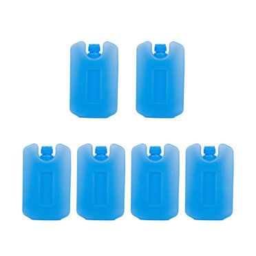 6 X Mini Freezer Blocks / Ice Packs - Reusable Cooler Ice Blocks For Lunch Boxes & Cool Bags