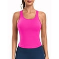 thumbnail image 4 of Anferry Womens Sports Tops Tank Top with Built in Bra Workout Crop Top U Neck Ribbed Seamless Yoga Tight Fit, 4 of 7