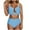 Blue, variant on Up to 65% off Swimsuits for Women Bikini Set V Neck Cutout Swimsuit High Waisted Textured Ruched 2025 Summer Beach Swim Bathing Suits Racerback Tops with Bikinis Bottom